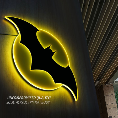 Batman Symbol Illuminated Table Lamp Or Mountable Wall Art With Dimmer